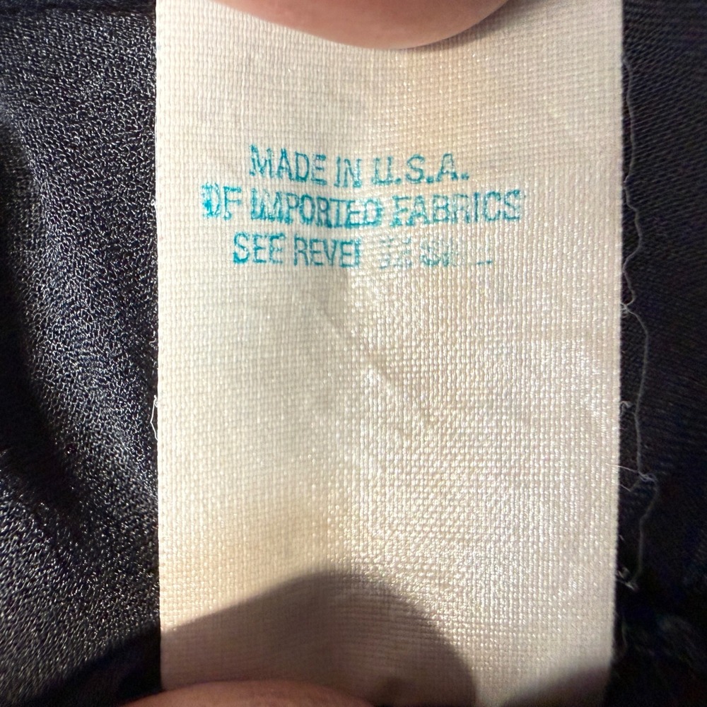 Black Satin Sheer Maxi Slip Dress Womens Medium Vintage Tender Moments by Intime